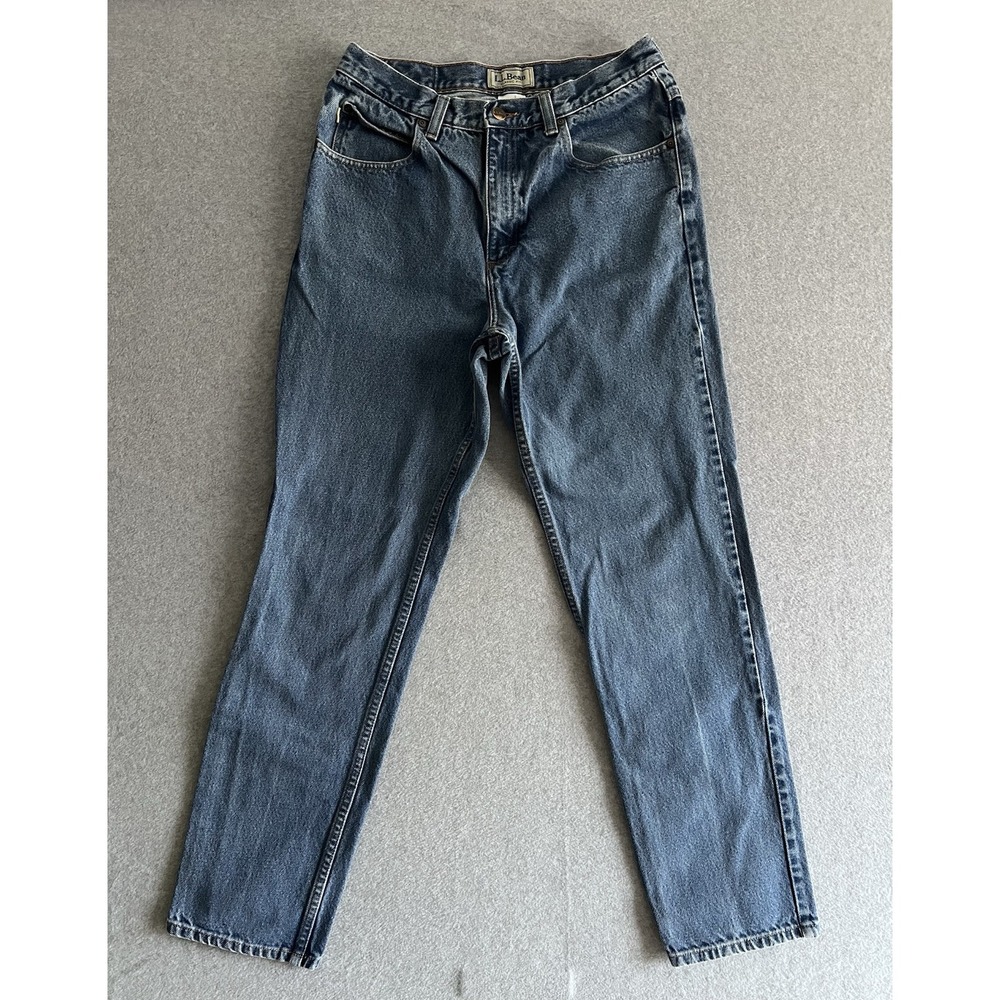 VTG LL Bean Jeans‎ Mens 32x32 Blue Denim Natural Fit Straight Outdoor Grunge 90s